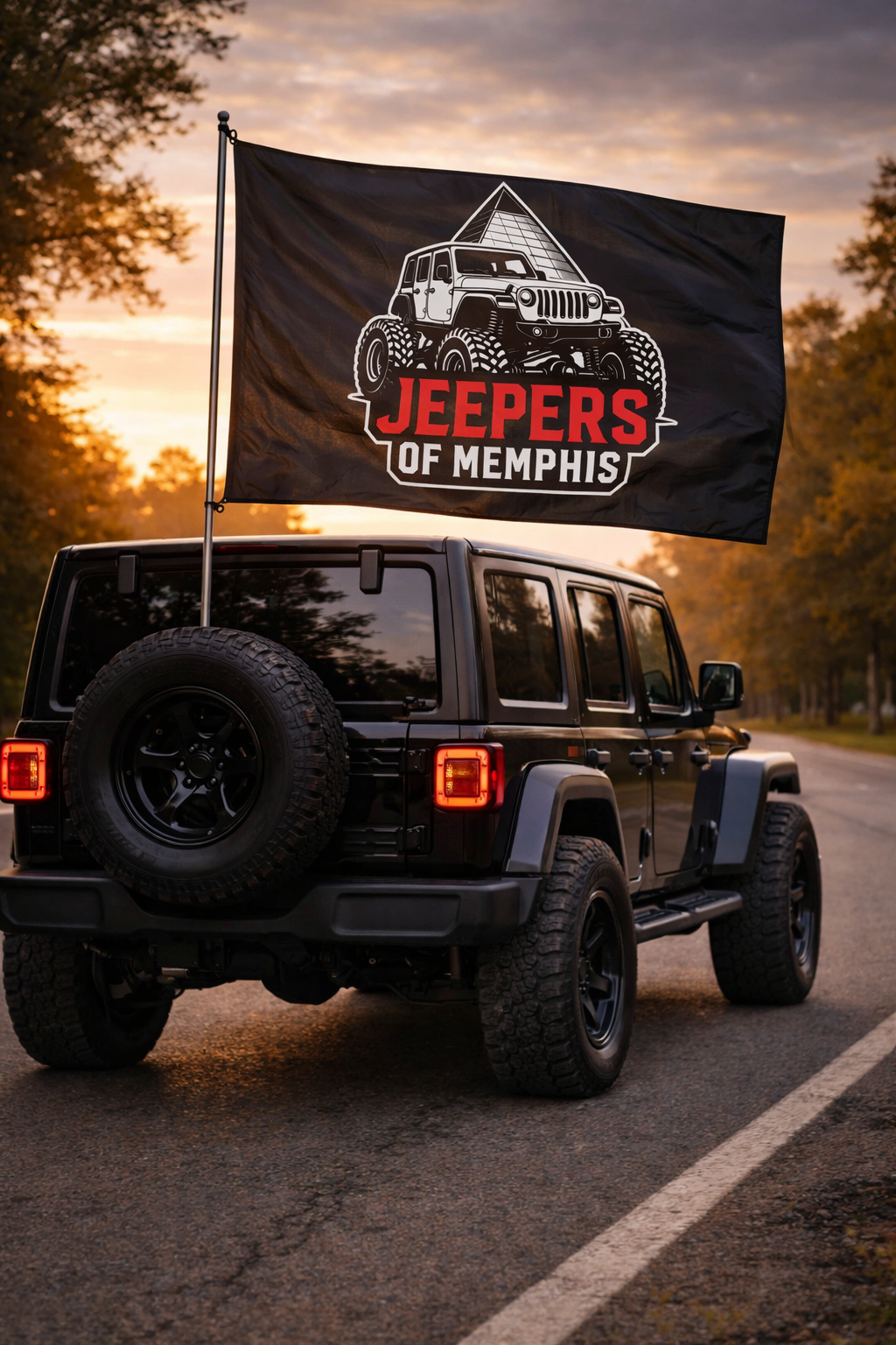 New Logo JOM Jeep Flag (PRE ORDER til 1/9/26)